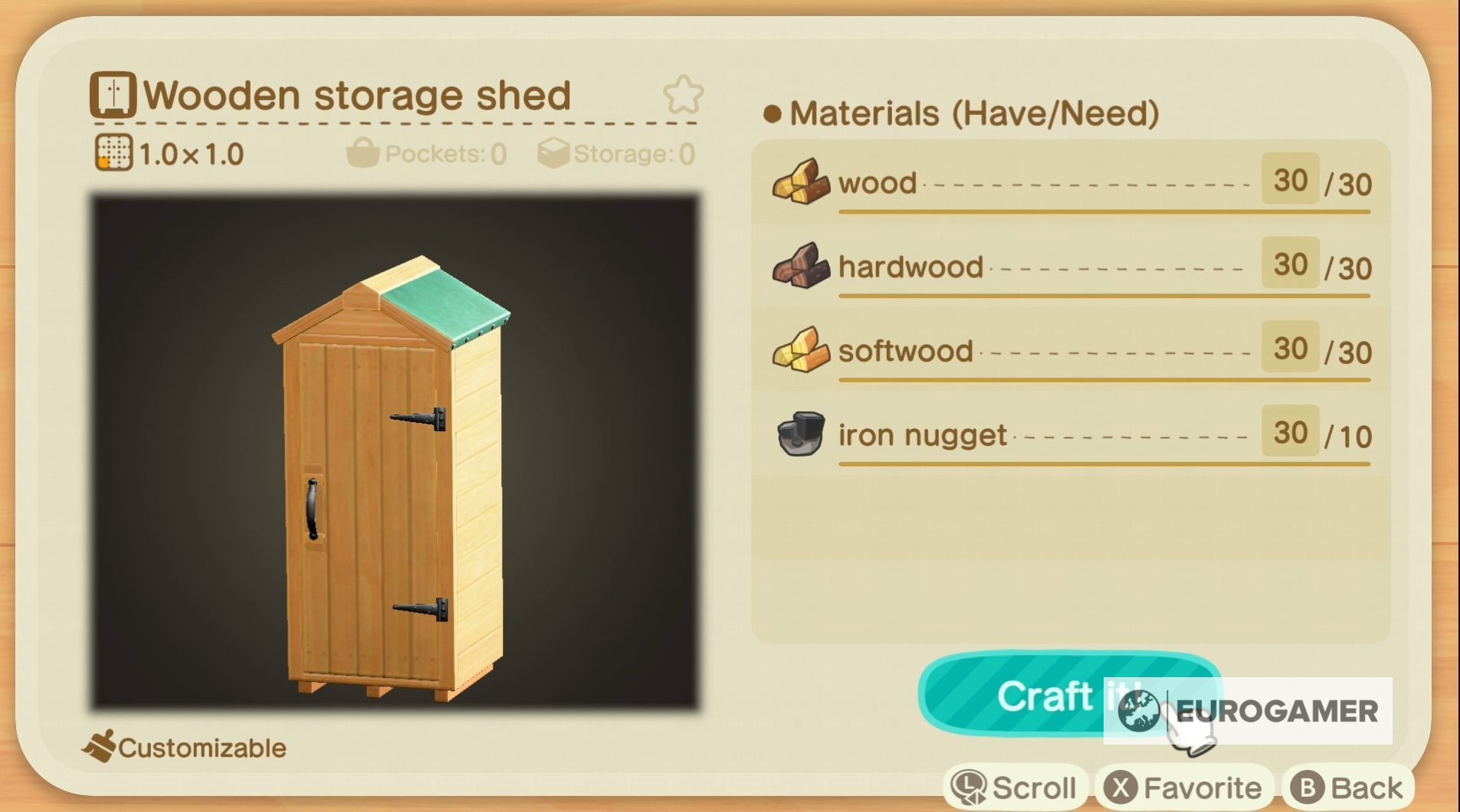 Animal Crossing storage shed How to unlock the storage shed and how it